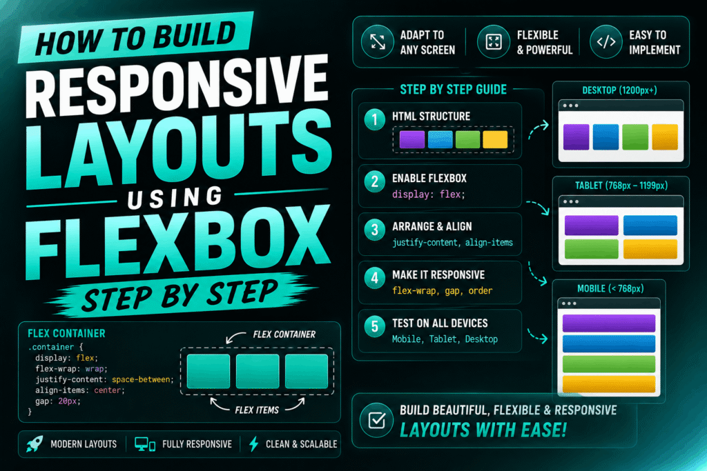 How to build responsive layouts using flexbox step by step