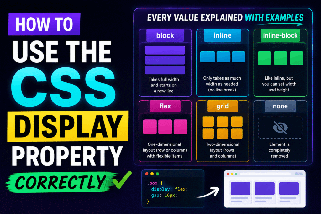 How to use the CSS display property correctly